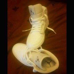 Triple white snake skin Air Nikes